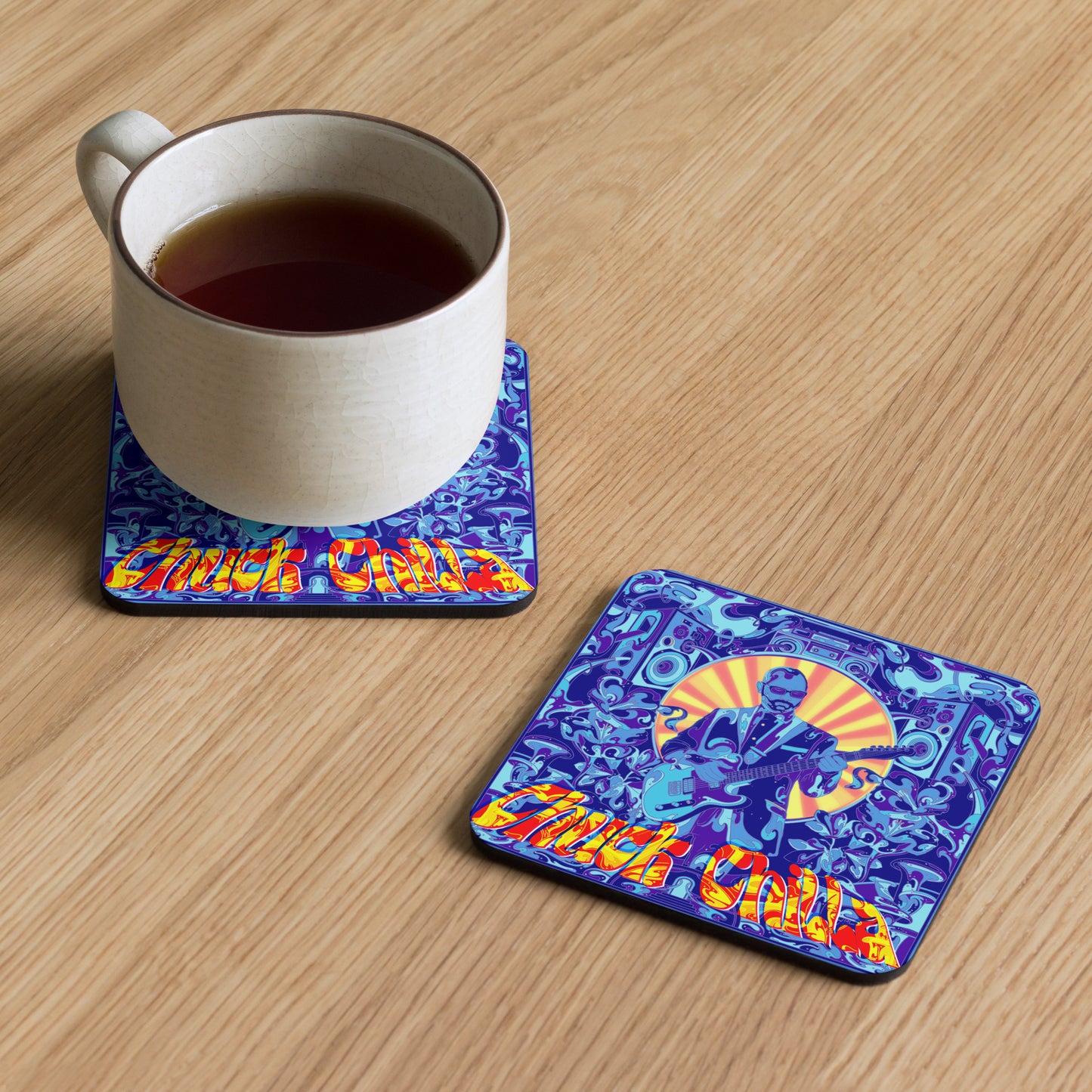 0004 Chuck Chilla's "EntheoCosm" Cork-back coaster