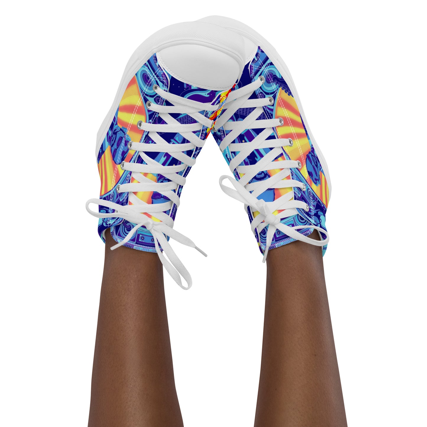 EntheoCosm Shoes - Yellow Sun Inspired High Top Canvas womens shoes