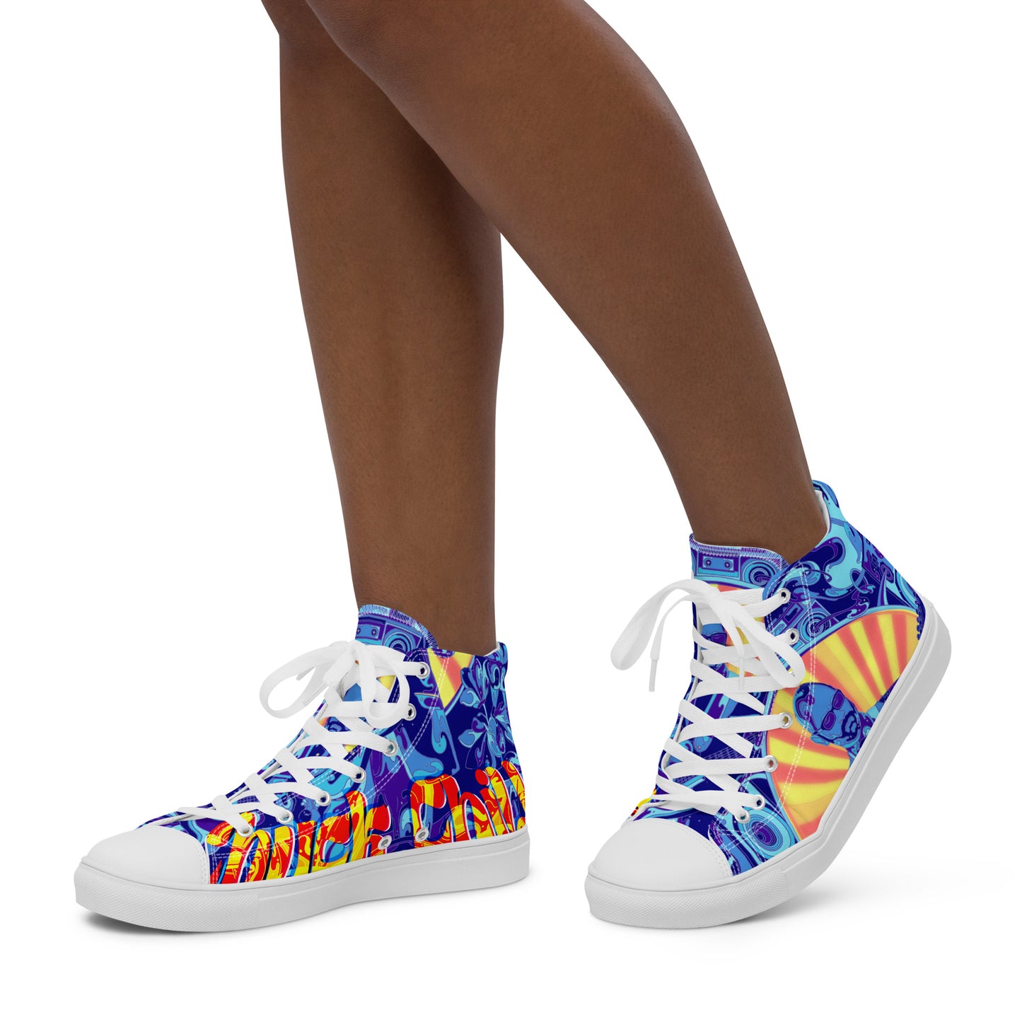 EntheoCosm Shoes - Yellow Sun Inspired High Top Canvas womens shoes