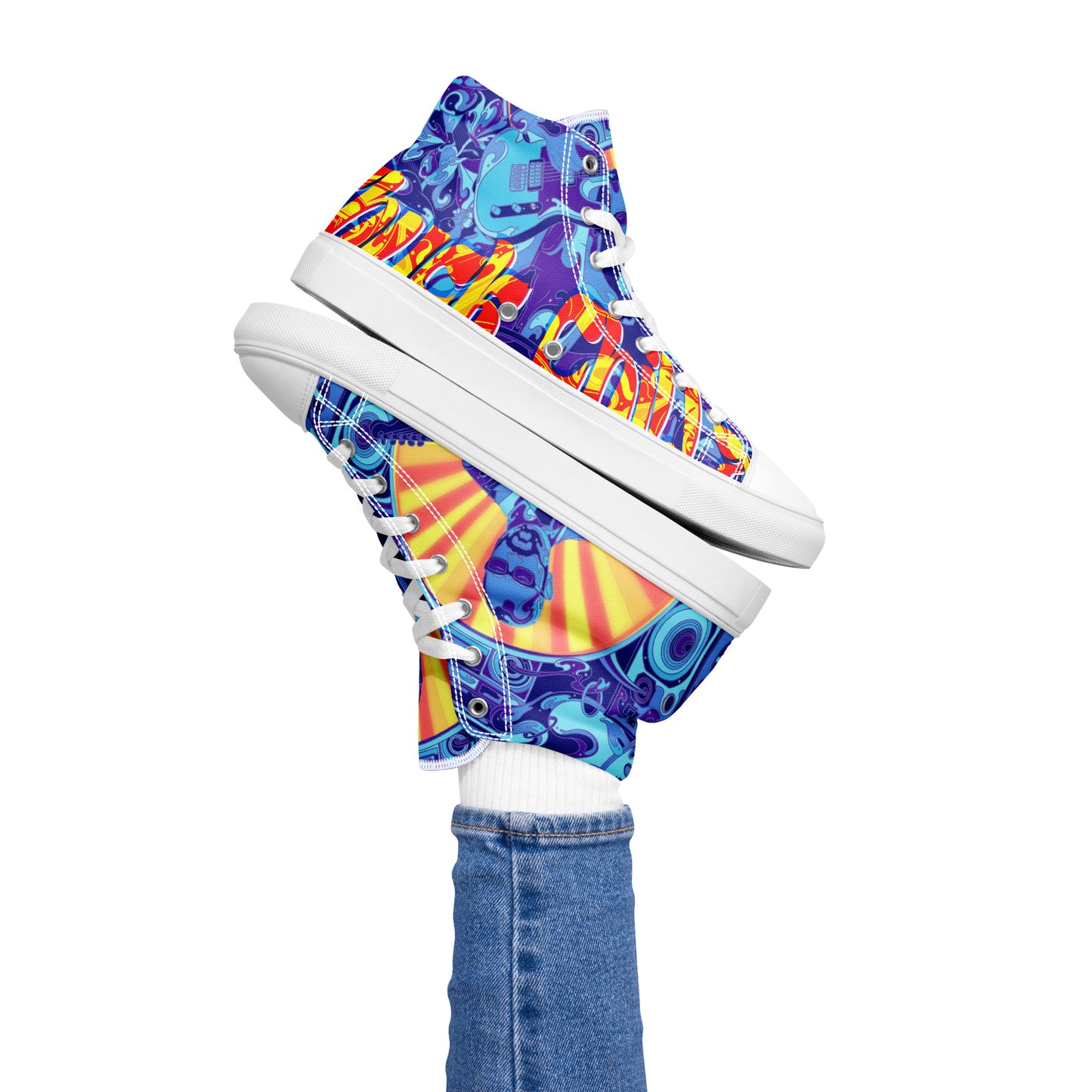 EntheoCosm Shoes - Yellow Sun Inspired High Top Canvas womens shoes