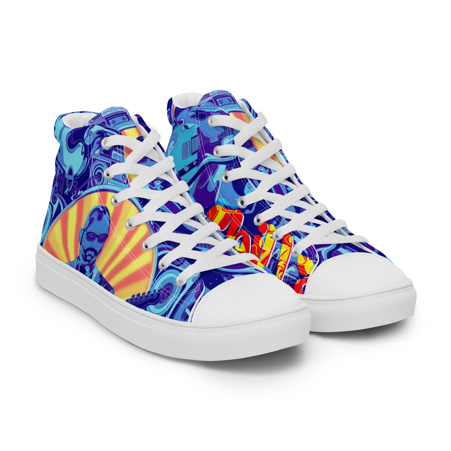 EntheoCosm Shoes - Yellow Sun Inspired High Top Canvas womens shoes