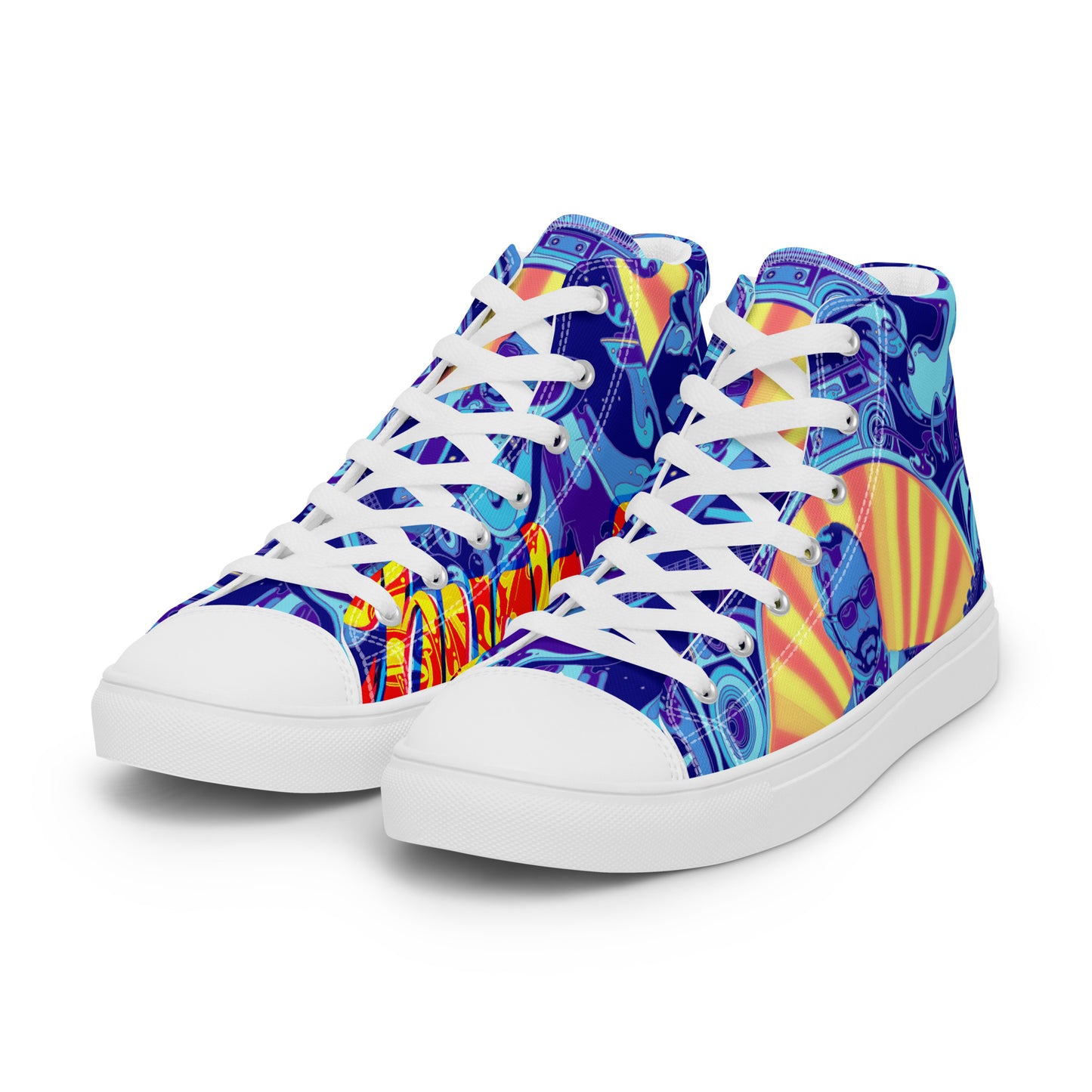 EntheoCosm Shoes - Yellow Sun Inspired High Top Canvas womens shoes